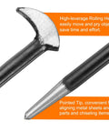 Close-up of 2 Piece Rolling Head Pry Bar Set With 6 Inch Length And 0.3 Inch Rod Diameter Carbon Steel Leverage Bars