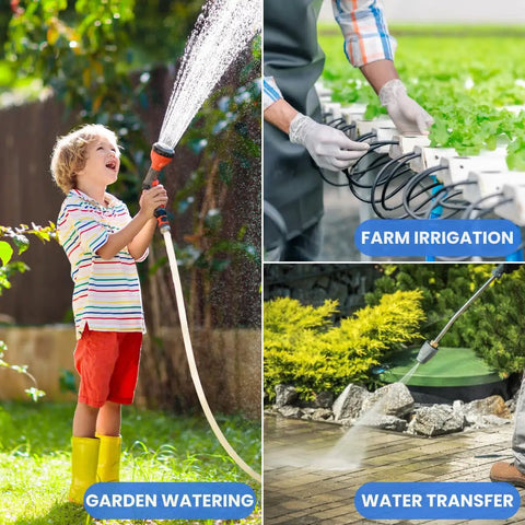 1.5HP Shallow Well Pump With Pressure Tank And 1340 GPH Jet Pump For Home Garden Irrigation and Water Transfer in use.