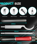 Tungsten Carbide Wood Lathe Turning Tools Set With Quick Replacement Bits dimensions and components display.