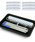 6 Piece Paint Roller Set 18 Inch Adjustable Extension Pole With Medium Nap Polyester Rollers Lint Free No Shed Crisp Coat in tray.