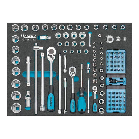 Go-To 122-Piece Wrench And Socket Set For Auto Repair And Home Projects, chrome vanadium tools in foam organizer