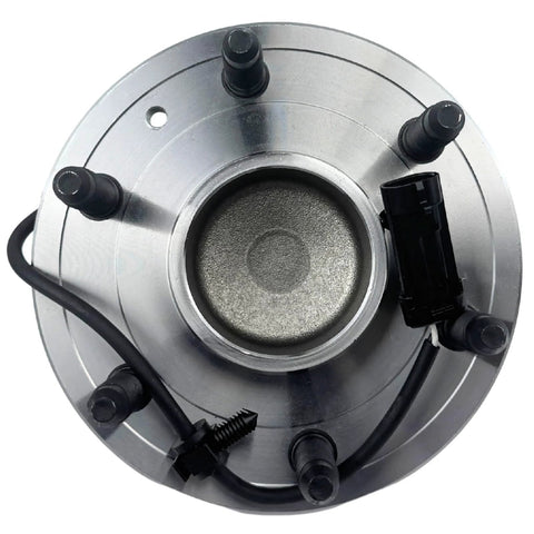 Front view of Front Wheel Bearing Hub Assembly For GM Trucks And SUVs With ABS 6 Lug Fit Heavy Duty Workhorse 2002 to 2006.