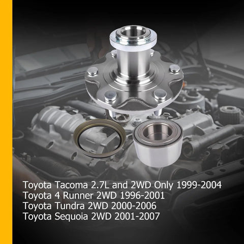 Front Wheel Hub Bearing Kit For Specific 2WD Toyota 4Runner Sequoia Tundra Tacoma Models Fits 1996 To 2007, shown uninstalled