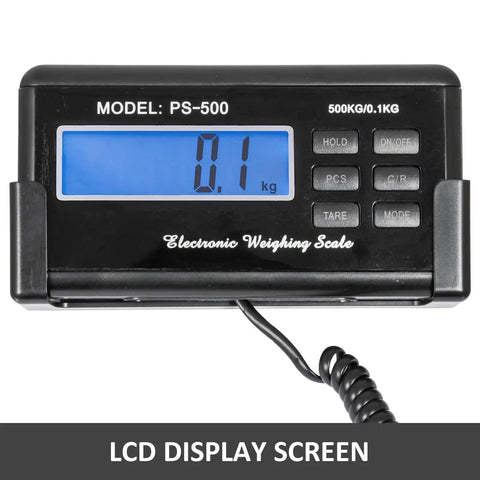 Heavy Duty Digital Livestock Scale With Rock Solid Stainless Steel Platform Built Wide And Sturdy For 1100 LB Pet Weighing And Dead On Postal Shipping Measurements display showing 0.1 kg.