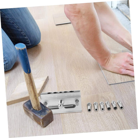 Self Centering Dowel Jig For Woodworking And Furniture Making, Handy Drill Locator With Six Hardened Steel Bushings in use