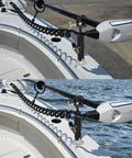 Heavy Duty Trolling Motor Stabilizer Mount For 2-Inch Bar Fits Terrova Riptide Ulterra PowerDrive installed on boat