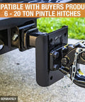 Three Position Adjustable Pintle Hook Mount Hitch For 2 Inch Trucks attached to vehicle with ball hitch
