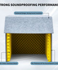 Inside view of the Heavy Duty Foldable Desktop Microphone Booth with 12mm acoustic foam for effective soundproofing.