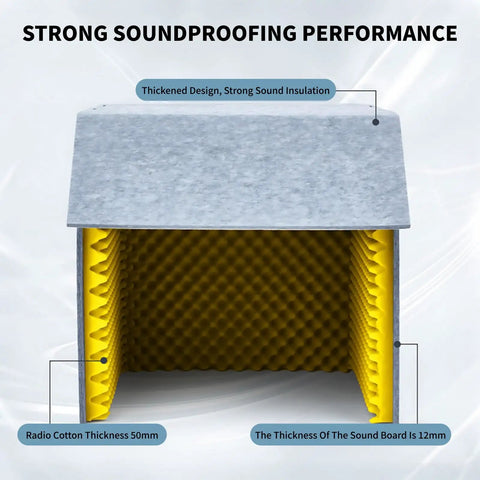 Inside view of the Heavy Duty Foldable Desktop Microphone Booth with 12mm acoustic foam for effective soundproofing.