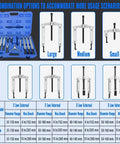 6 In 1 Gear Puller Set With 13 Pieces Including 2 Jaw And 3 Jaw Bearing Puller Kit displayed in open blue case with tools