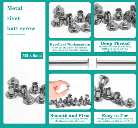Kickass Heavy Duty Phillips Head Chicago Screws M5 X 6Mm Binding Post Fasteners Forged From Tough Carbon Steel, 30 pieces.