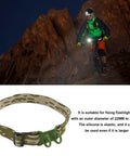 Cyclist with Elastic Headlamp Strap For Outdoor Adventures Premium Nylon And Silicone Band Fits 22 To 32mm Headlights