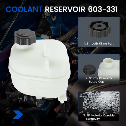 Swap Out Your Old Parts With This Engine Coolant Reservoir Tank For Mini Cooper 2002 Through 2008 Oe 603 331 Replacement Expansion Tank Top View