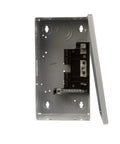 Four Space Eight Circuit Indoor Load Center With 125 Amp Main Lug Surface Mount Electrical Panel For Home Garage Or Workshop Durable Easy Install DIY Friendly Indoor Power Distribution, open gray metal enclosure