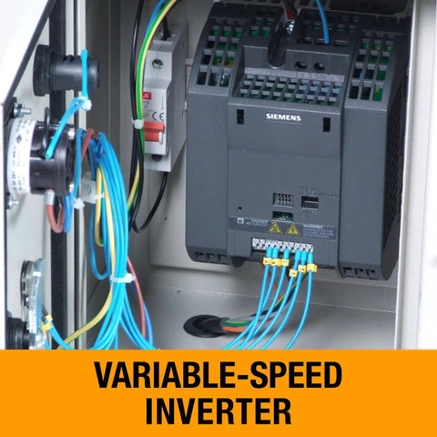 Variable Speed Ring Roll Bender control panel with inverter drive for 2 inch tubing and 1.5 inch schedule 40 pipe.
