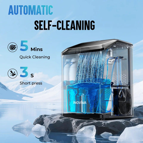 Chewable Nugget Ice Maker For Countertop Cranks Out 40 Lbs Per Day Of Soft Pellet Ice In 10 Minutes Self Cleaning Sonic Ice Machine