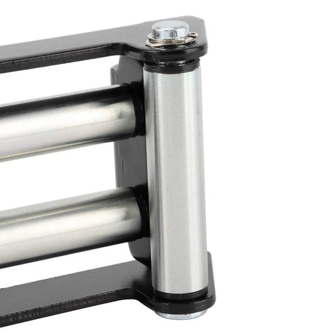 Heavy Duty Metal Roller from Universal Winch Fairlead For Offroad Recovery, protects cable, reduces friction, durable steel gear.