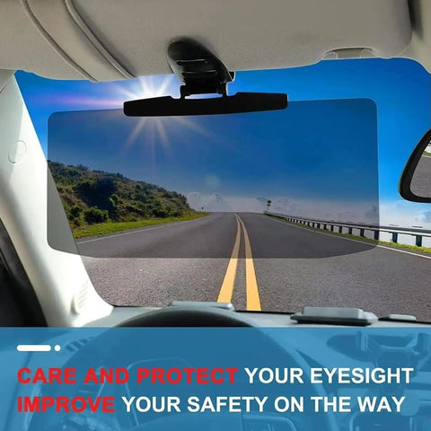 Snuffing That Road Shine With This Badass Anti Glare Car Sun Visor Built For The Tesla Cybertruck sporting a dark tinted shade.