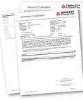 MM525 True RMS 6000 Count Digital Multimeter With NIST Calibration Certificate document displayed on a flat surface
