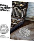 Top Notch Heavy Duty Chainsaw Bar Accessories Kit With 15 Rivnuts And Nuts For Easy Install And Smooth Running Performance, silver nuts