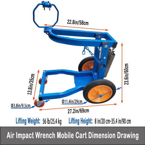 Skip The Back Pain With This Smooth Rolling 1 Inch Air Impact Gun Holder Truck Tire Service Cart Heavy Duty Wrench Support Stand Designed To Save Your Lower Back And Keep Shop Projects Flying