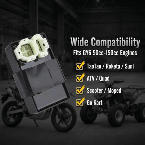 AC CDI Box For GY6 50cc To 150cc Engines Plug And Play Direct Replacement Waterproof Ignition Module with black casing