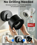 Compact USB Desk And Wall Mount Fan With Suction Cup Base And Digital LED Display Six Speeds Quiet Oscillating Motion Adjustable Tilt