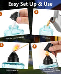 Tabletop Citronella Torches 4 Pack For Outdoor Lighting, Glass Torch Canisters With Wick And Cap, 12oz Each, setup steps