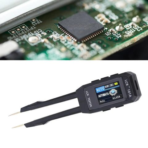 10KHz Digital Tweezers Tester SMD Analyzer Multimeter With Auto Component Recognition on circuit board