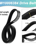 W10006384 drive belt from Washer Pulley Clutch Kit and 21 Inch Drive Belt Replacement for Whirlpool Kenmore Maytag Washers