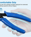 Hand holding crimping pliers for jewelry making and bead crimp tool for delicate beading with 2mm to 5mm beads, easy grip handle