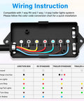 Wiring instruction diagram for No Sweat Straight Plug And Play Heavy Duty 7 Way Trailer Cord Inline Wiring Harness 10 Foot Tow Kit.