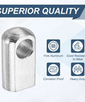 Six Pack M8 Gas Spring End Fittings Foot Mount Flanges Silver Steel With Zinc Plating 8mm Hole M8 Thread Overall 27x15x10 Square Head Durable Gas Strut Hardware For Cabinets Hatches And Furniture close-up
