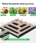 Wooden Raised Garden Bed With Built In Trellis For Climbing Plants Outdoor Planter Box illustration with tiers customization