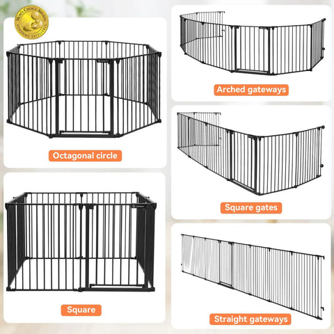 Layout configurations of Ultra Wide Baby Gate And Pet Gate For Stairs And Doorways, 198 Inch Opening, 30 Inch Tall, 2.2 Inch Bar Spacing