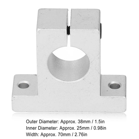 4 Pack 25mm Linear Rail Support Set For CNC Routers And 3D Printers, Aluminum Alloy Guide Rod Holder Kit For Precision, Low Friction, Vibration Reduction, Smooth Motion In DIY Automation Projects, 25mm bore, 38mm OD