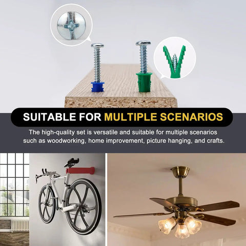 Massive 3000-Piece Hardware Kit With Anchors, Tapping Screws, and Nails in DIY home improvement scenarios