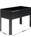 Set Of 2 Galvanized Raised Garden Beds With Legs, 48 By 18 By 30 Inches Elevated Planter Box For Backyard Garden Patio Balcony, 300 Pound Capacity, Durable Outdoor Planters shown from side view