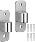 Heavy-Duty 304 Stainless Steel Gate Hinges Kit With Screws and Plugs For Farm Fence Barn Doors Livestock Gates, shown in silver
