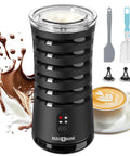 4 In 1 Electric Milk Frother For Hot And Cold Foam, Temperature Control And Auto Shut Off, Perfect For Lattes, Sleek Stainless Design