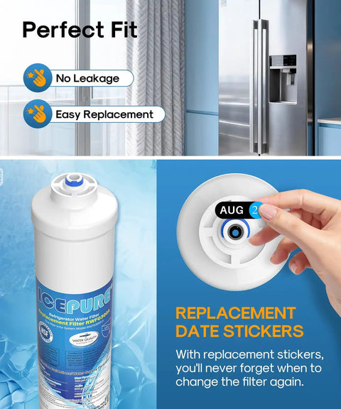 Top Shelf Inline Water Filter For Refrigerator And Ice Maker NSF Certified Heavy Duty build with replacement date stickers.