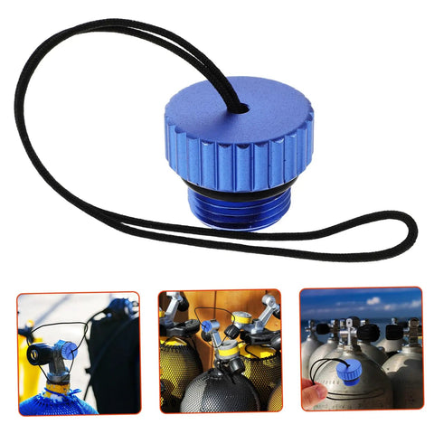 Blue aluminum dive tank valve accessory scuba valve protector cap adapter cap with no tools required for easy quick install