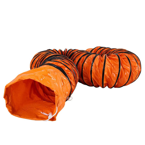 25 Foot PVC Flexible Duct Hose For 12 Inch Utility Blowers And Exhaust Fans Explosion Proof Durable Vinyl With Adjustable Rope Mouth Seal