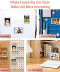 Eight Piece Car Clip Picture Holder Set With Personalized 3 Inch Photo Frames For Your Ride Sun Visor Acrylic Magnetic