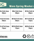 290 Piece Pack Black Manganese Steel Wave Spring Washers Set M5 Through M31 For Electrical Connections In Home And Commercial Appliances Durable Ready To Use Kit For Pros And DIYers, assorted sizes