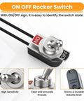 4 Pack Beefy Heavy Duty SPST Toggle Switch Kit With 5.1 Inch Cable, 6A At 125V And 3A At 250V, Metal Body Latching Switch with ON/OFF sign