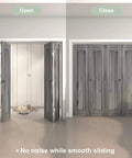 48 Inch Bifold Door Hardware Kit For Four Doors Aluminum Top Mounted Sliding Barn Door Track System Open and Closed View