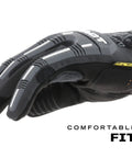 M Pact Open Cuff Gloves With Abrasion Resistant Build High Impact Knuckle Protection Black X Large, side view fit shown