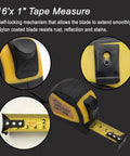 16 ft tape measure from Pro Grade Welding Tools Kit with self-locking mechanism and nylon coated blade for rust resistance.