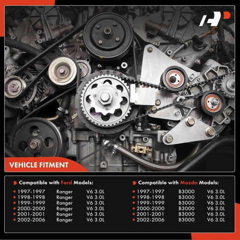 Serpentine Belt Drive Kit With Tensioner, Idler Pulley And Bolt For Ford Ranger 1997-2006 And Mazda B3000 1997-2006 engine diagram